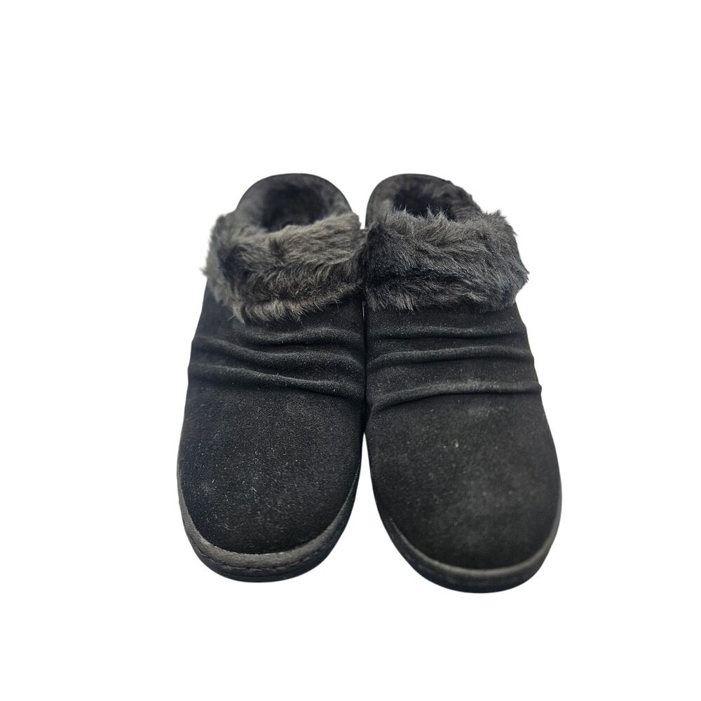 Baretraps Women's Black Suede Slip On Shoes NIB Size 6.5 Faux Fur Lined